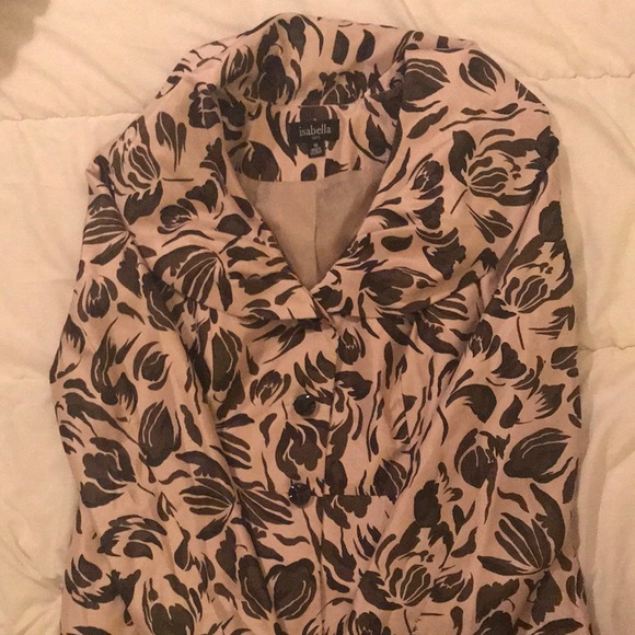 Black and Tan Collared Peplum Suit Jacket - Picture 2 of 4